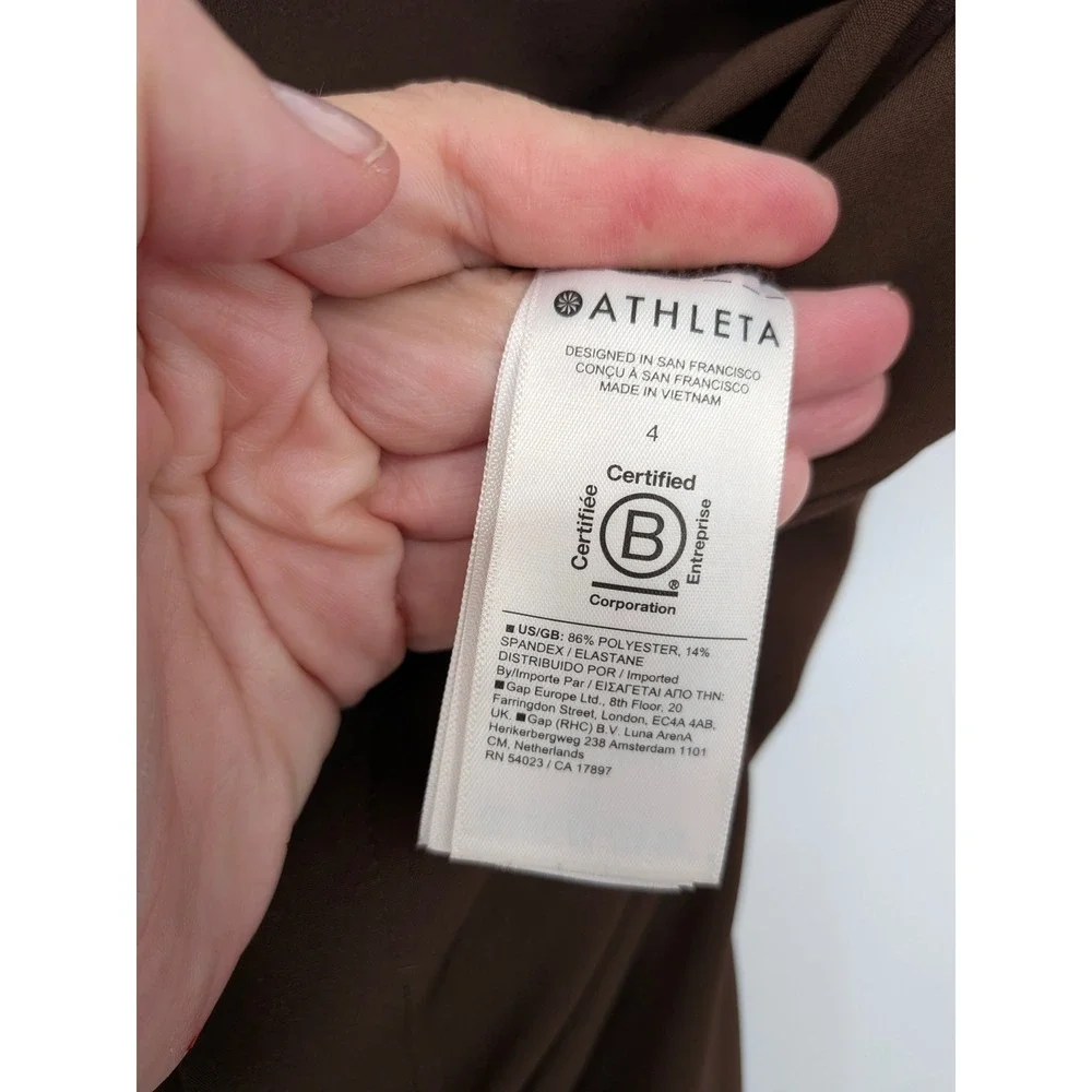 Athleta Brooklyn Ankle Pants Women 4 Brown Tapered Stretch Pockets Athleisure